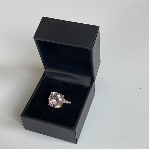 NWT Pink Amethyst/Diamond Rose Gold Ring Size 7 - Picture 11 of 15